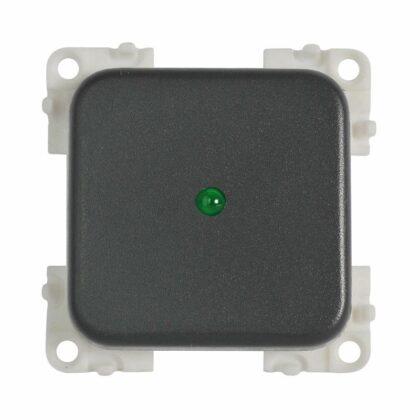 INTERRUTTORE  QUADRATO 12V + LED GRIGIO