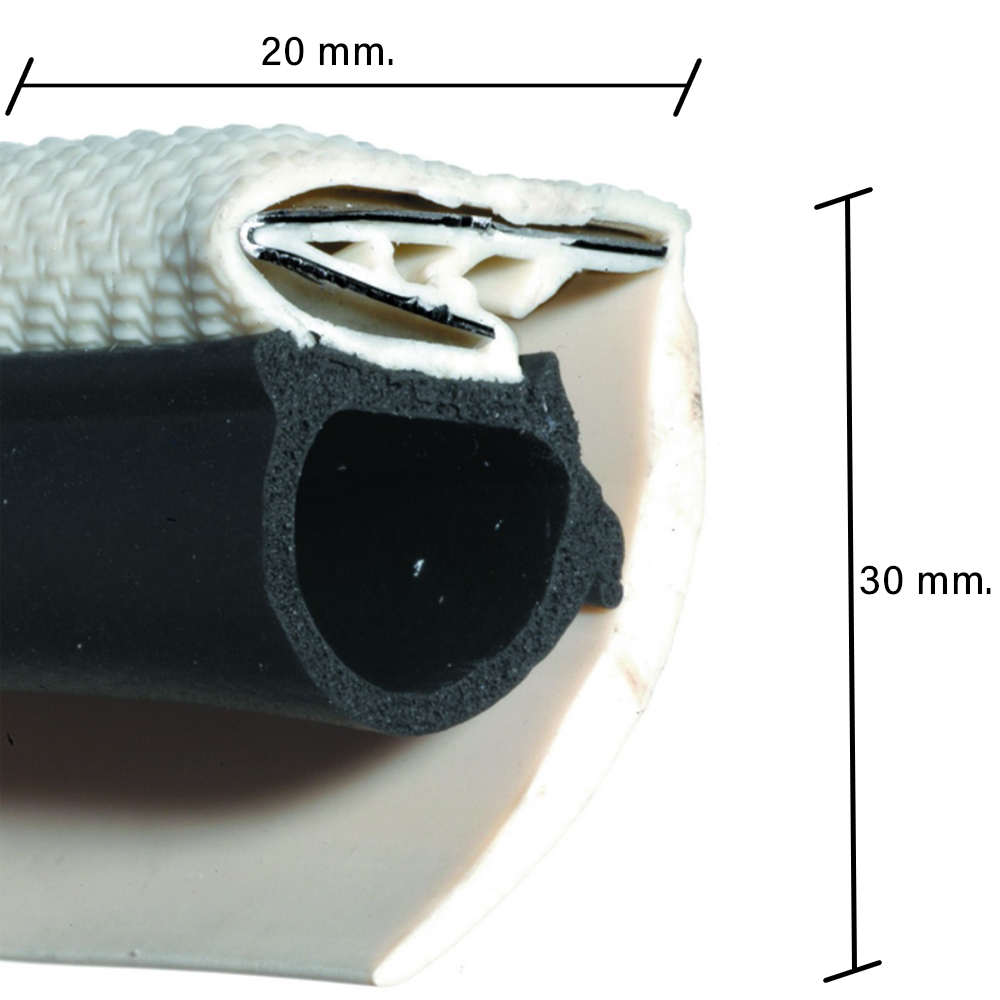 1m. GUARNIZIONE DOPPIA ARMATA BEIGE/NERA